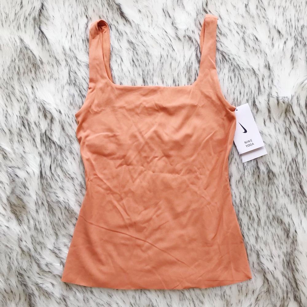 Nike Womens Yoga Luxe Tank Top Light Orange Size XS - Picture 2 of 5